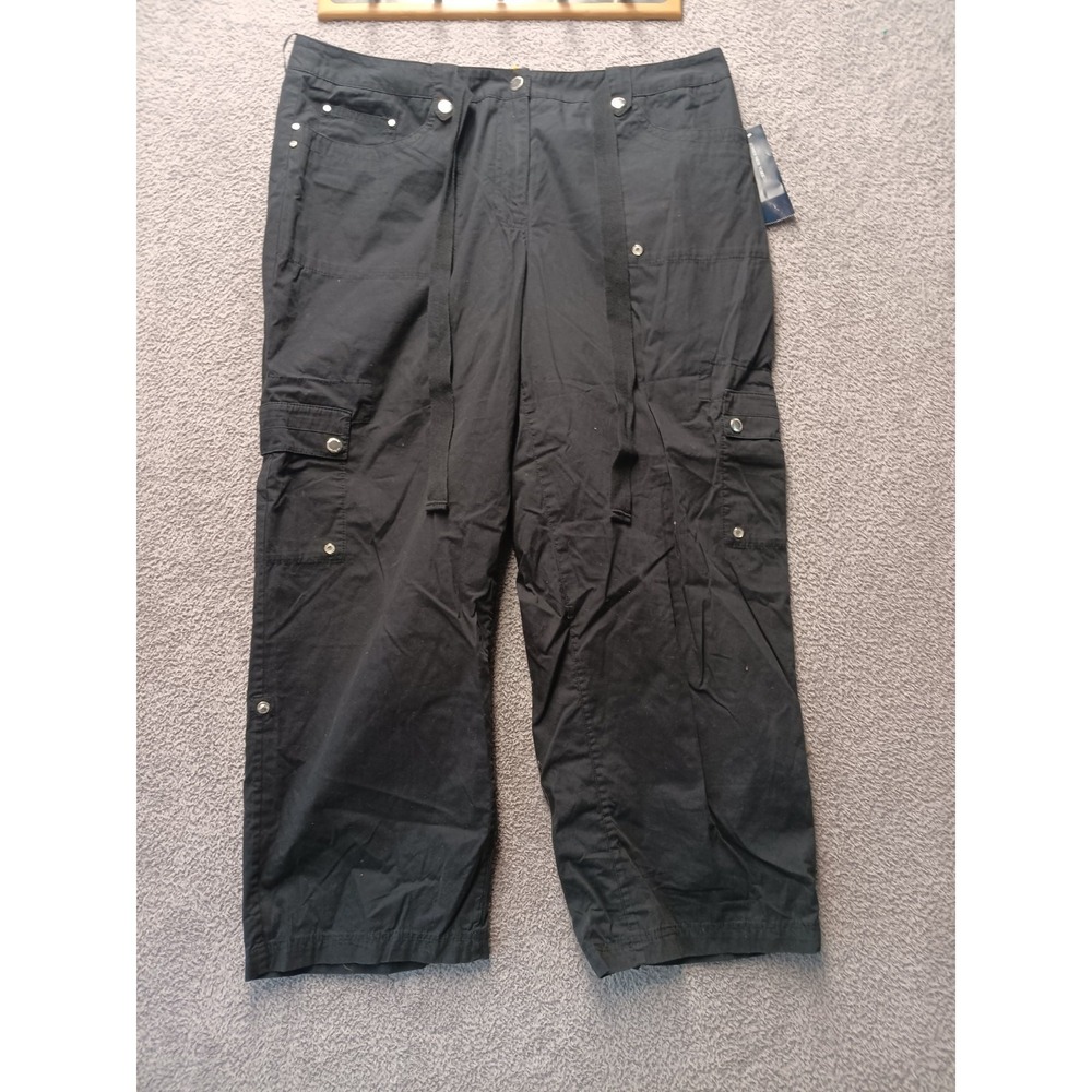 Jones New York Signature Women's Black Cargo Pants Utility NWT Size‎ 14